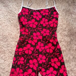 Floral woman’s Benoa Romper - Pink and green